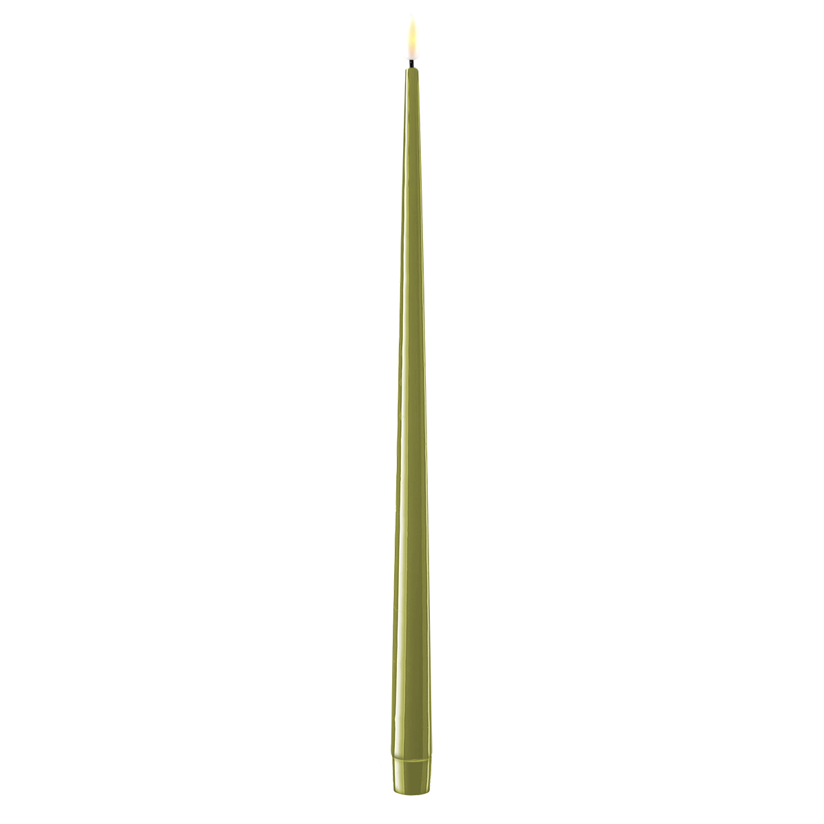 LED Stabkerze mit Lack Real Flame 2er Set, grün 2,2 cm x H 38 cm