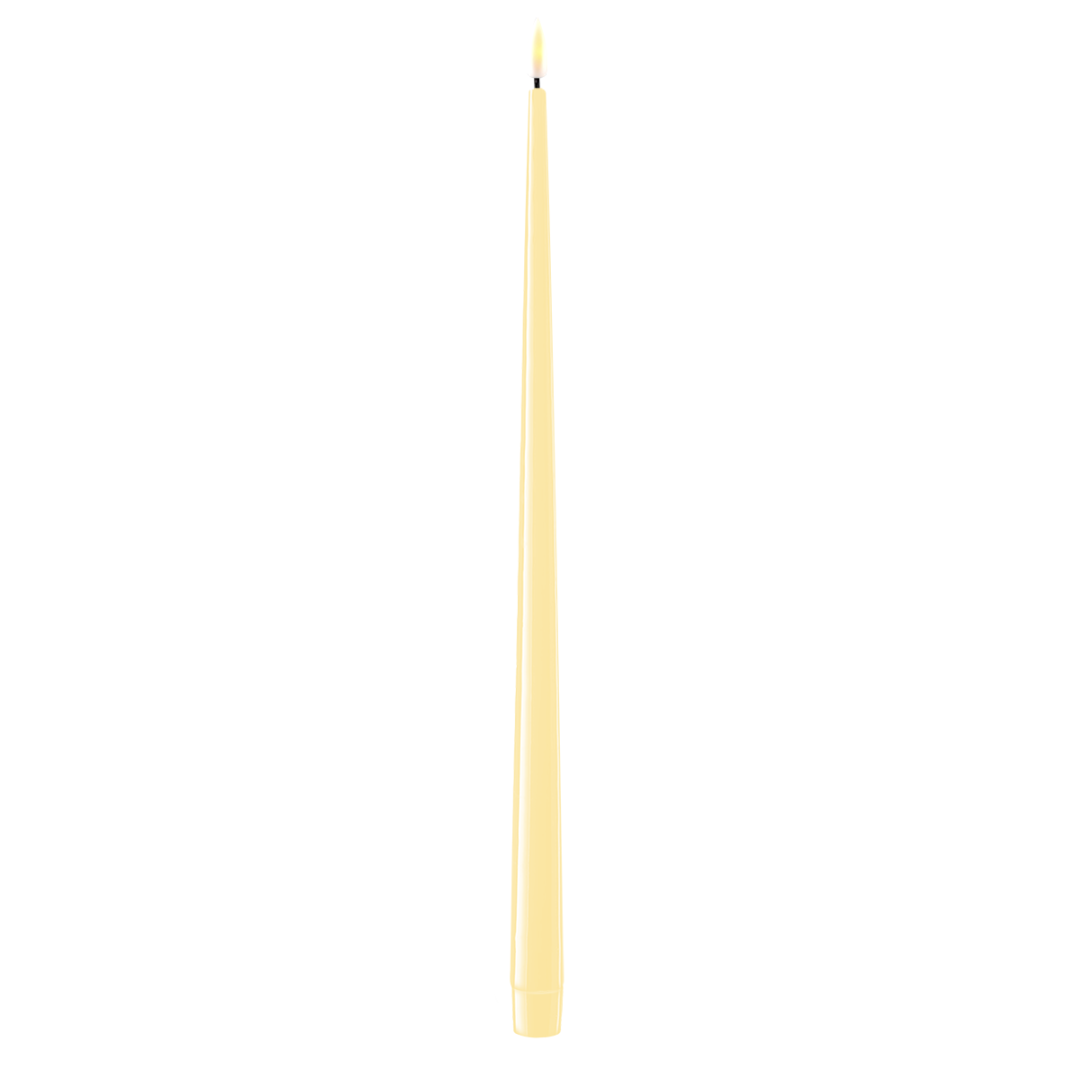 LED Stabkerze mit Lack Real Flame 2er Set, hellgelb 2,2 cm x H 38 cm