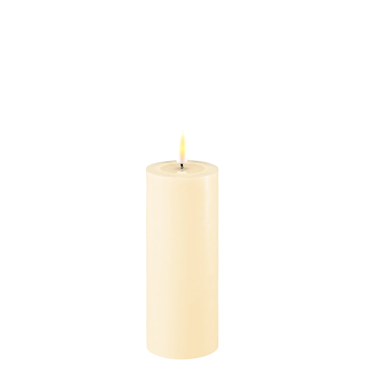 LED Stumpenkerze Real Flame creme, creme Ø5 x H12.5cm