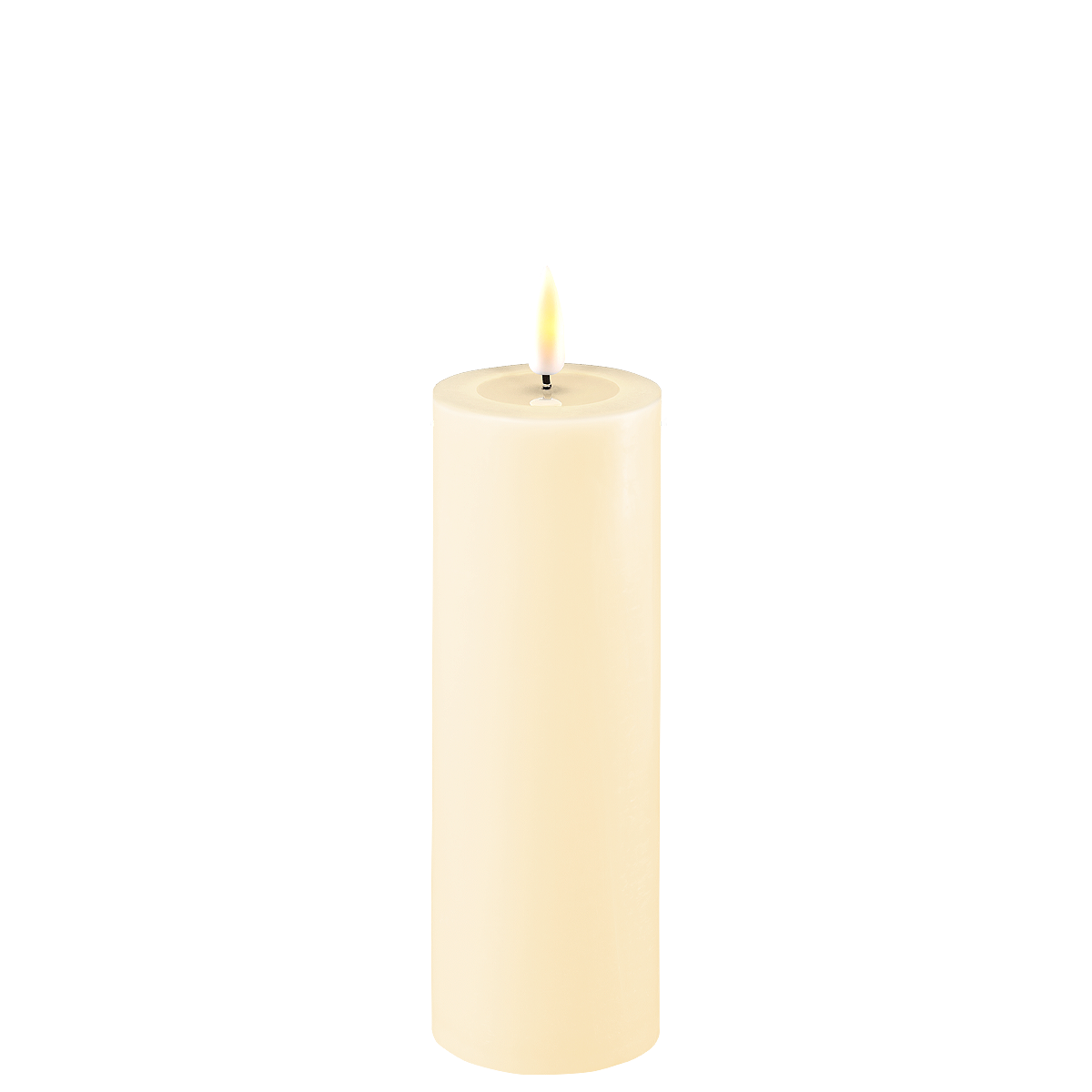 LED Stumpenkerze Real Flame creme, creme Ø5 x H15cm