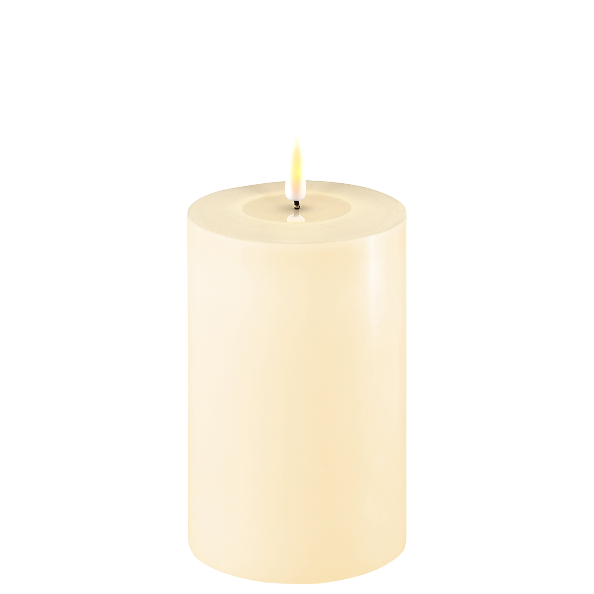 LED Stumpenkerze Real Flame creme, creme Ø10 x H15cm