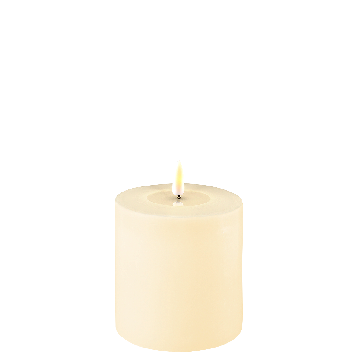 LED Stumpenkerze Real Flame creme, creme Ø10 x H10cm