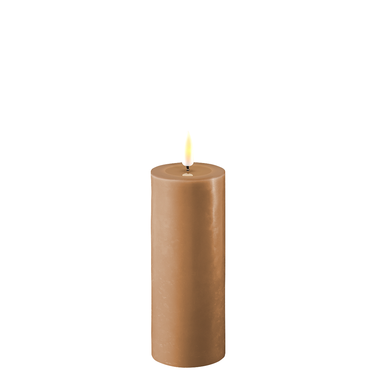 LED Stumpenkerze Real Flame karamell, karamell Ø5 x H12,5cm