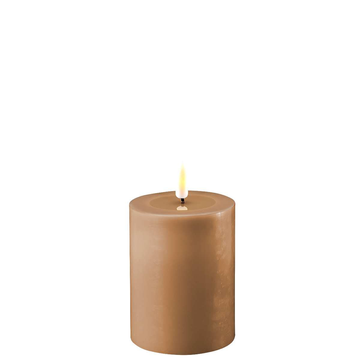 LED Stumpenkerze Real Flame karamell, karamell Ø7,5 x H10cm