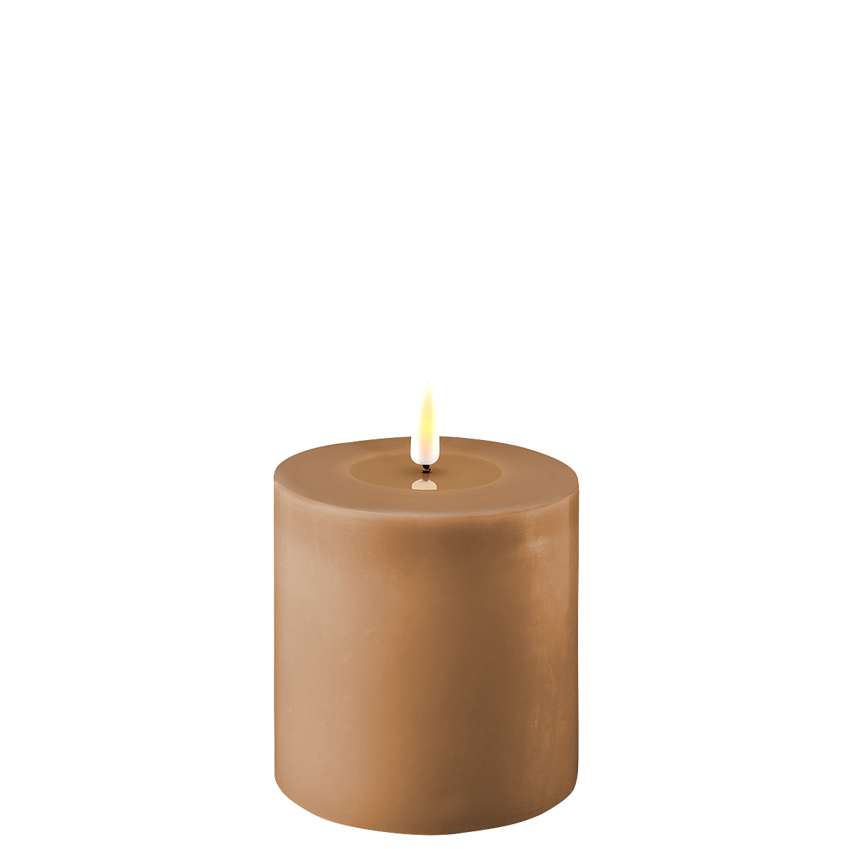 LED Stumpenkerze Real Flame karamell, karamell Ø10 x H10cm