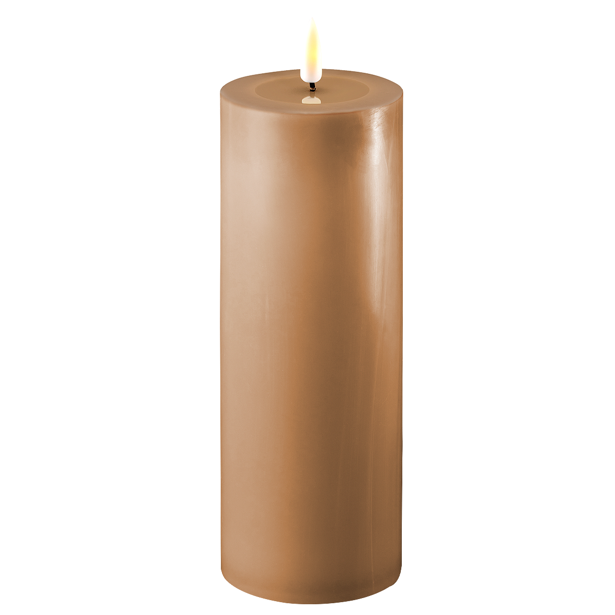 LED Stumpenkerze Real Flame karamell, karamell Ø7,5 x H20cm