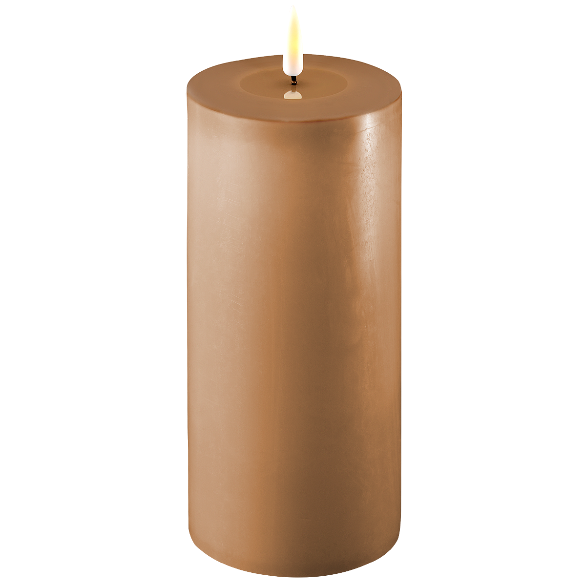 LED Stumpenkerze Real Flame karamell, karamell Ø10 x H20cm