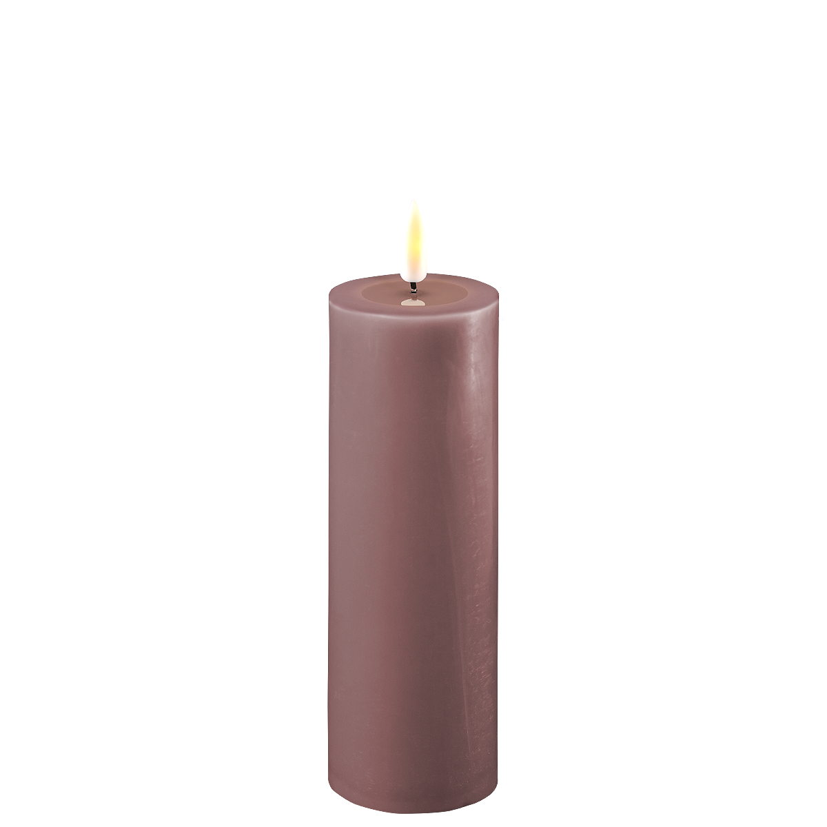 LED Stumpenkerze Real Flame lila, lila Ø5 x H15cm