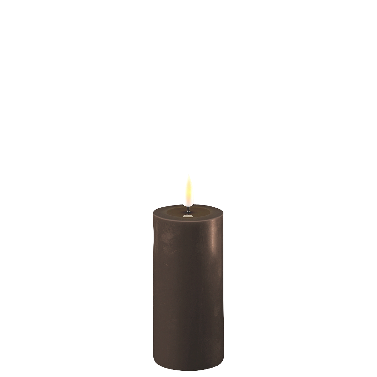 LED Stumpenkerze Real Flame mokka, mokka Ø5 x H10cm
