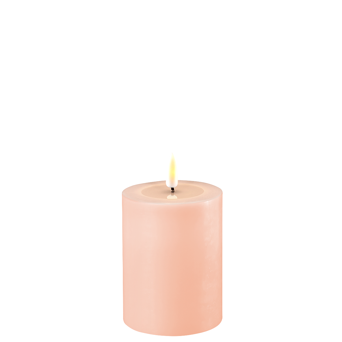 LED Stumpenkerze Real Flame rosa, rosa Ø7.5 x H10cm
