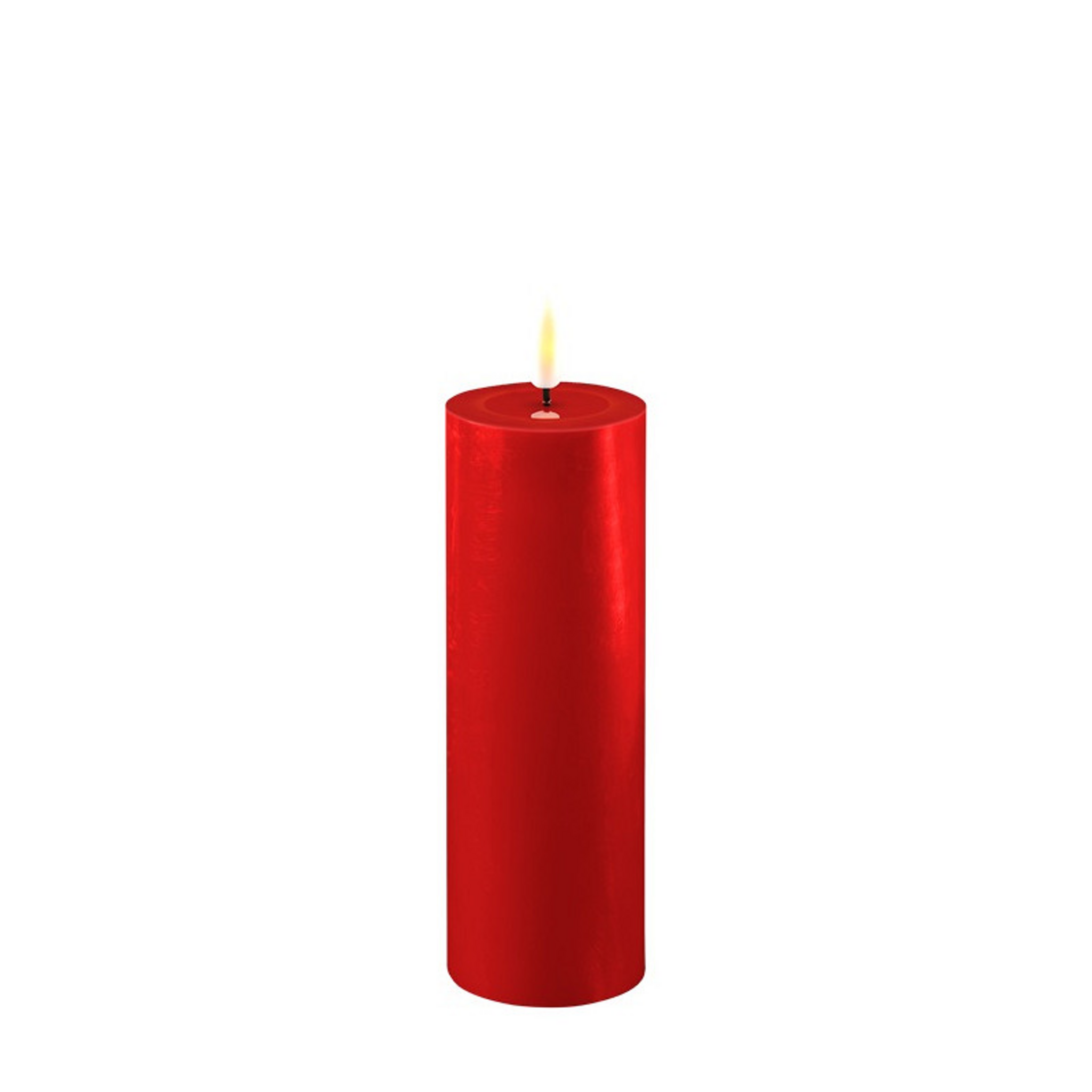 LED Stumpenkerze Real Flame rot, rot 15 cm, Ø 5 cm