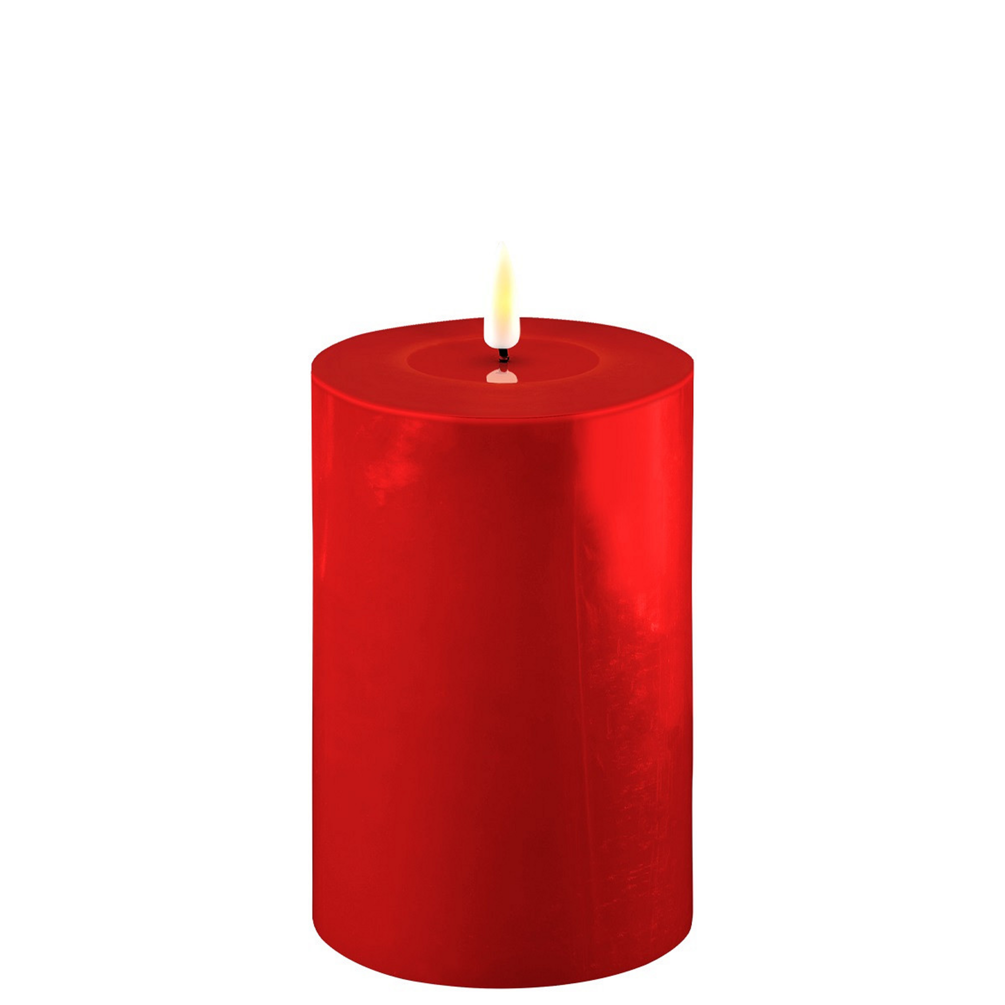 LED Stumpenkerze Real Flame rot, rot 15 cm, Ø 10 cm