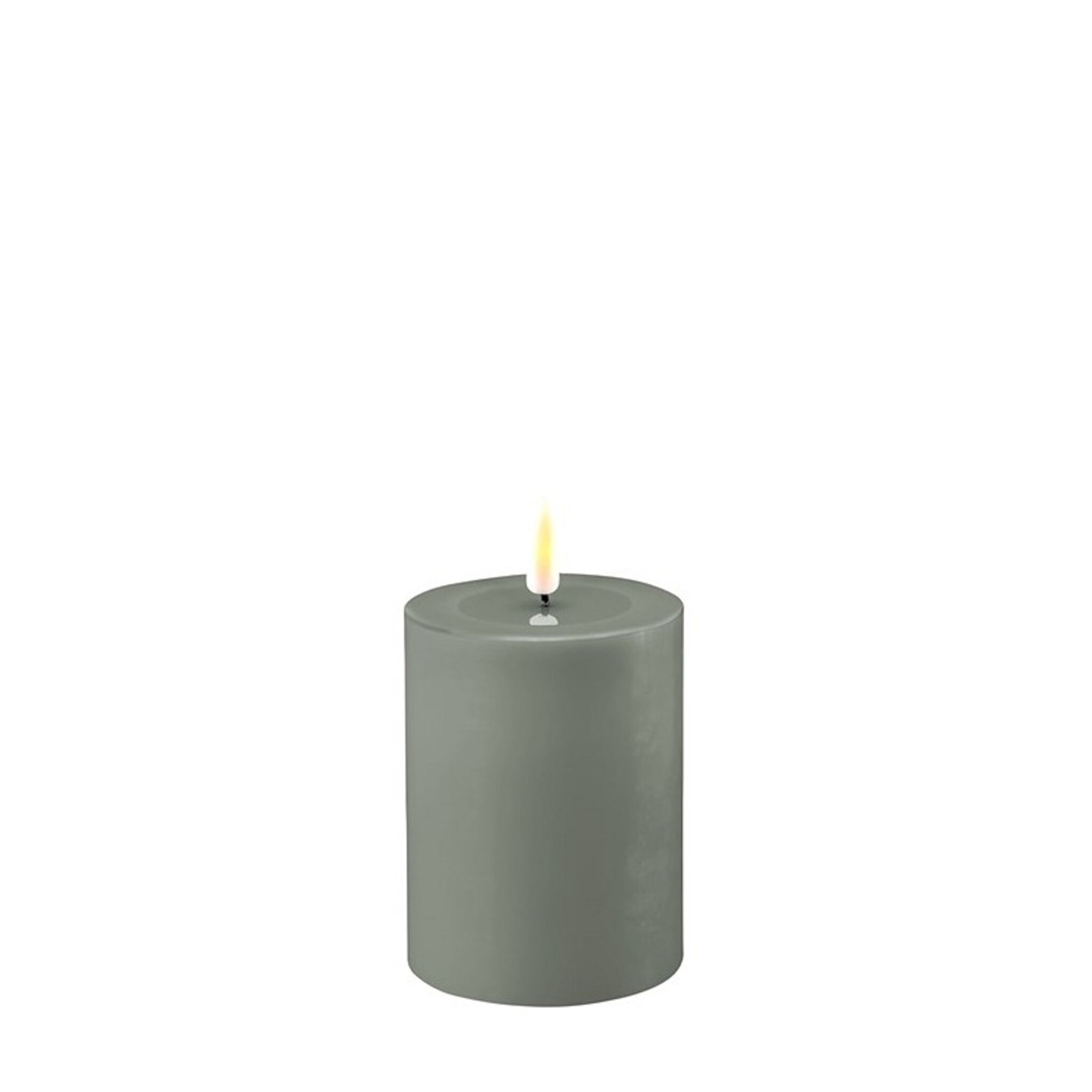 LED Stumpenkerze Real Flame salbei green, salbei 10 cm, Ø 7,5 cm
