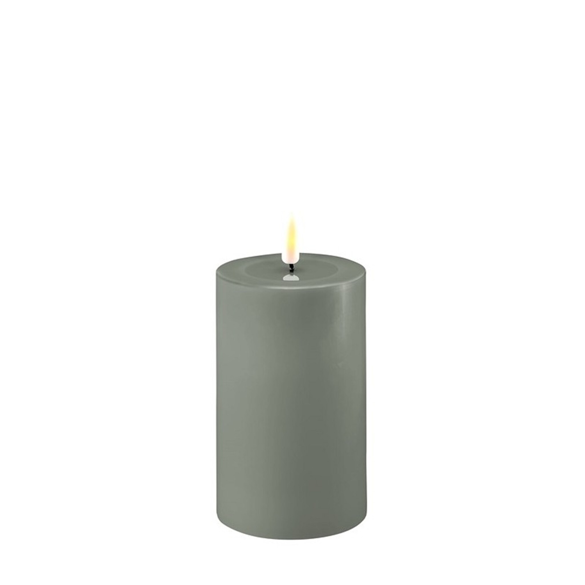 LED Stumpenkerze Real Flame salbei green, salbei 12,5 cm, Ø 7,5 cm