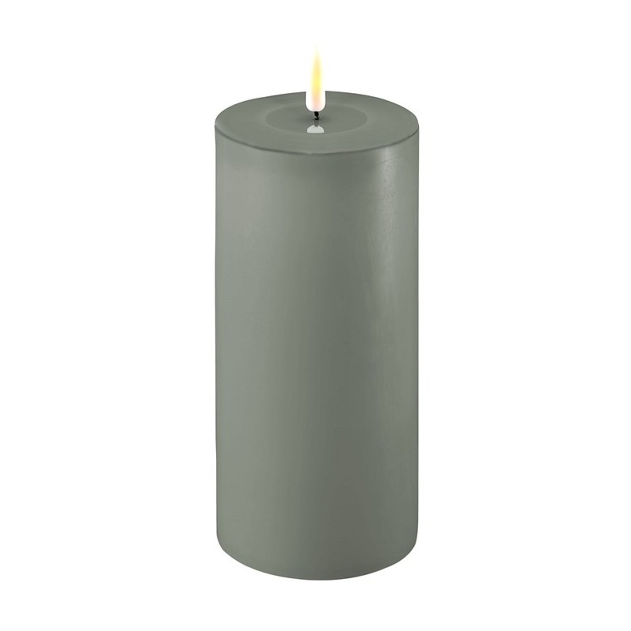 LED Stumpenkerze Real Flame salbei green, salbei 20 cm, Ø 10 cm