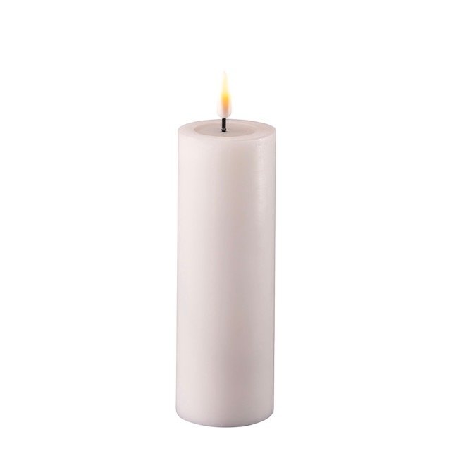 LED Stumpenkerze Real Flame weiß, weiss 15 cm, Ø 5 cm