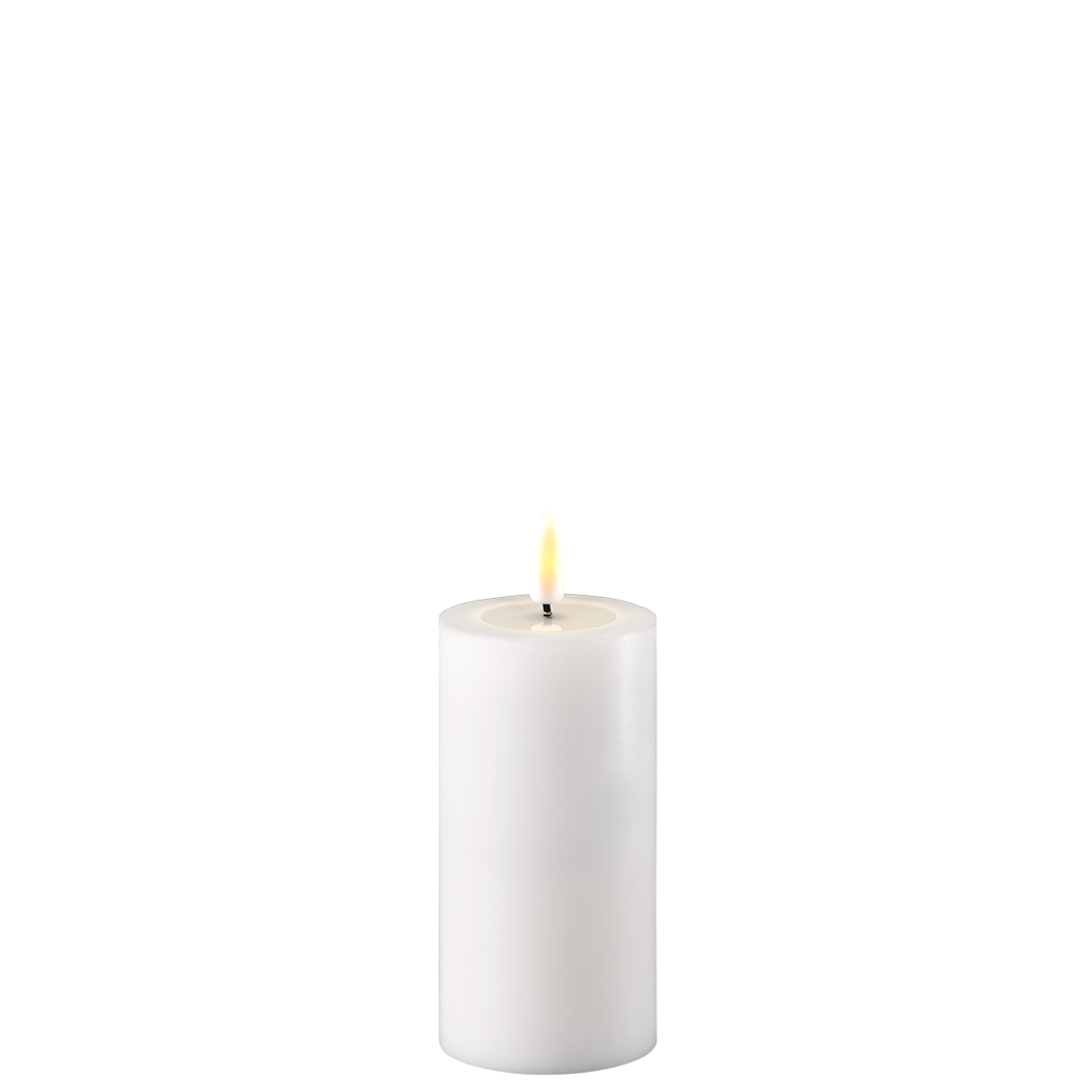 LED Stumpenkerze Real Flame weiß, weiss 10 cm, Ø 5 cm