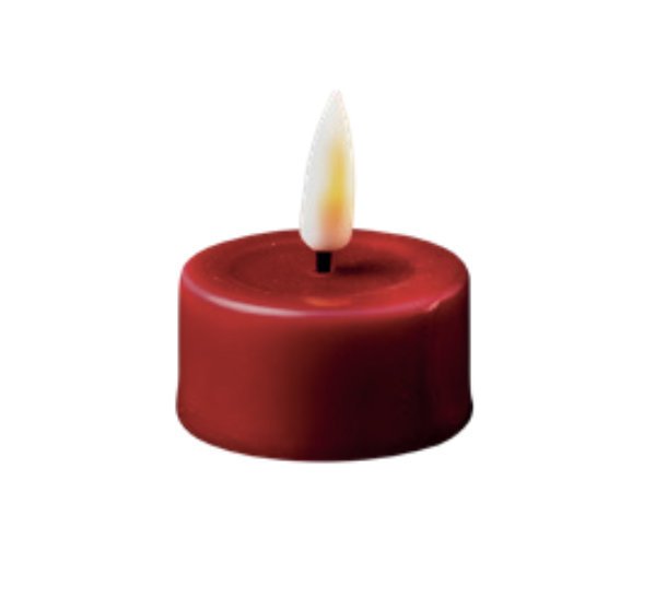 LED Teelicht im 2er Set mit Real Flame, bordeaux 