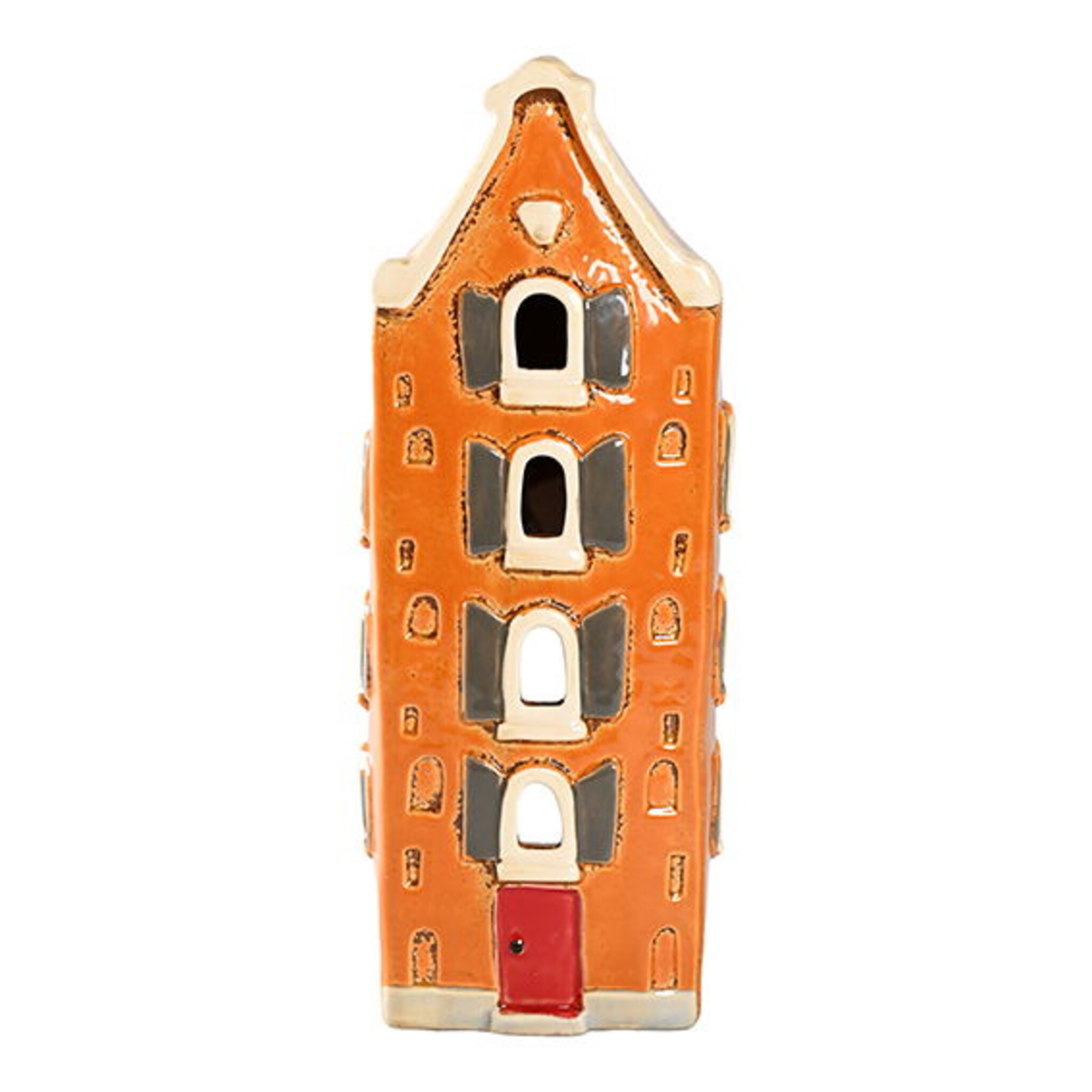 Lichthaus Keramikhaus altes Stadthaus orange, orange 