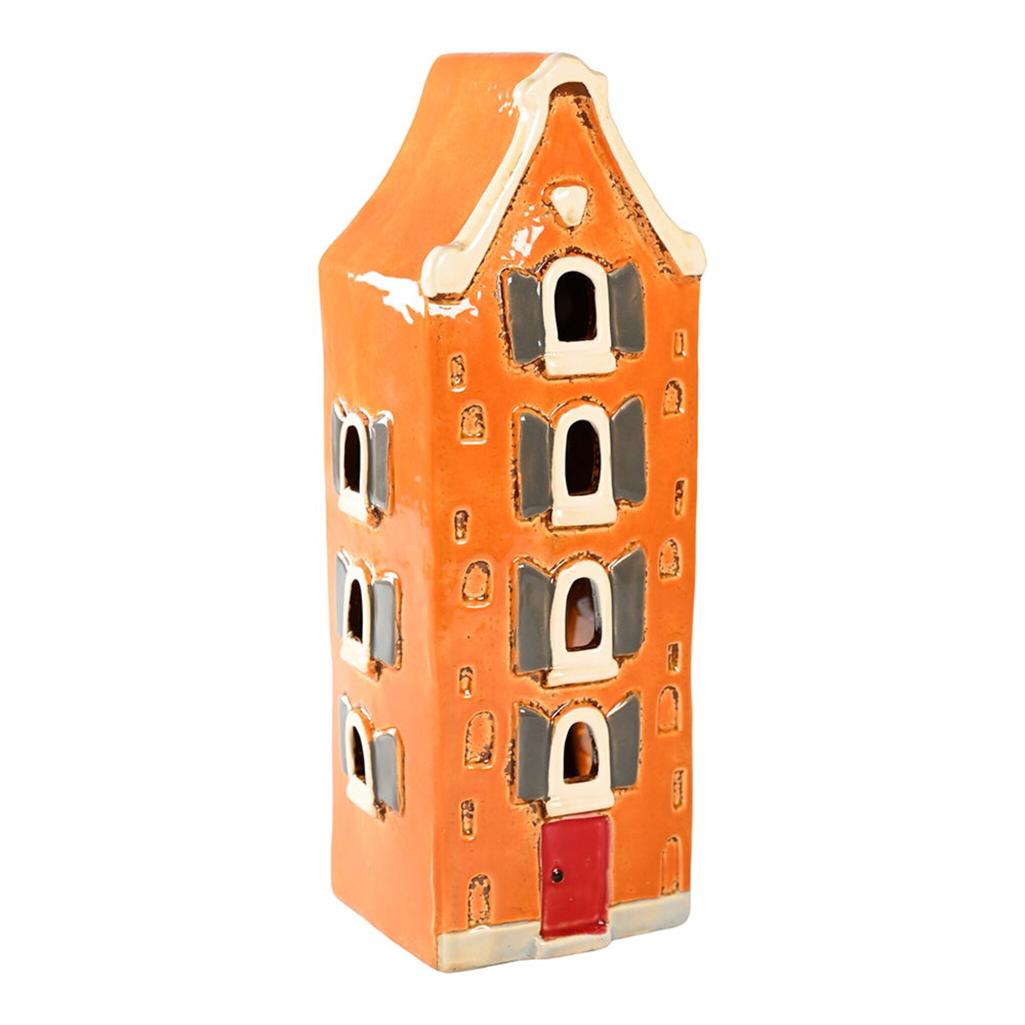 Lichthaus Keramikhaus altes Stadthaus orange, orange 