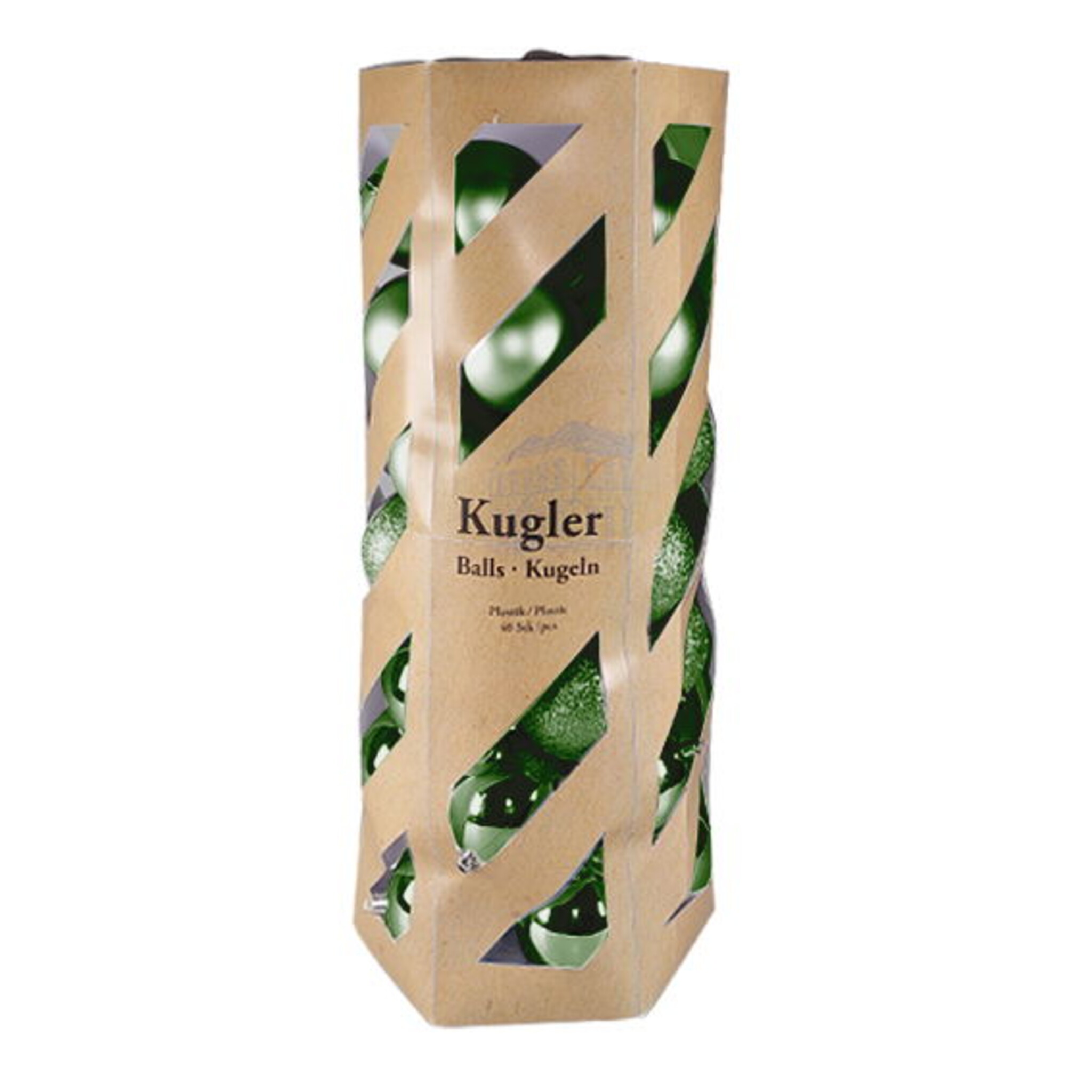 Weihnachtskugeln Mix Box 40er, grün 