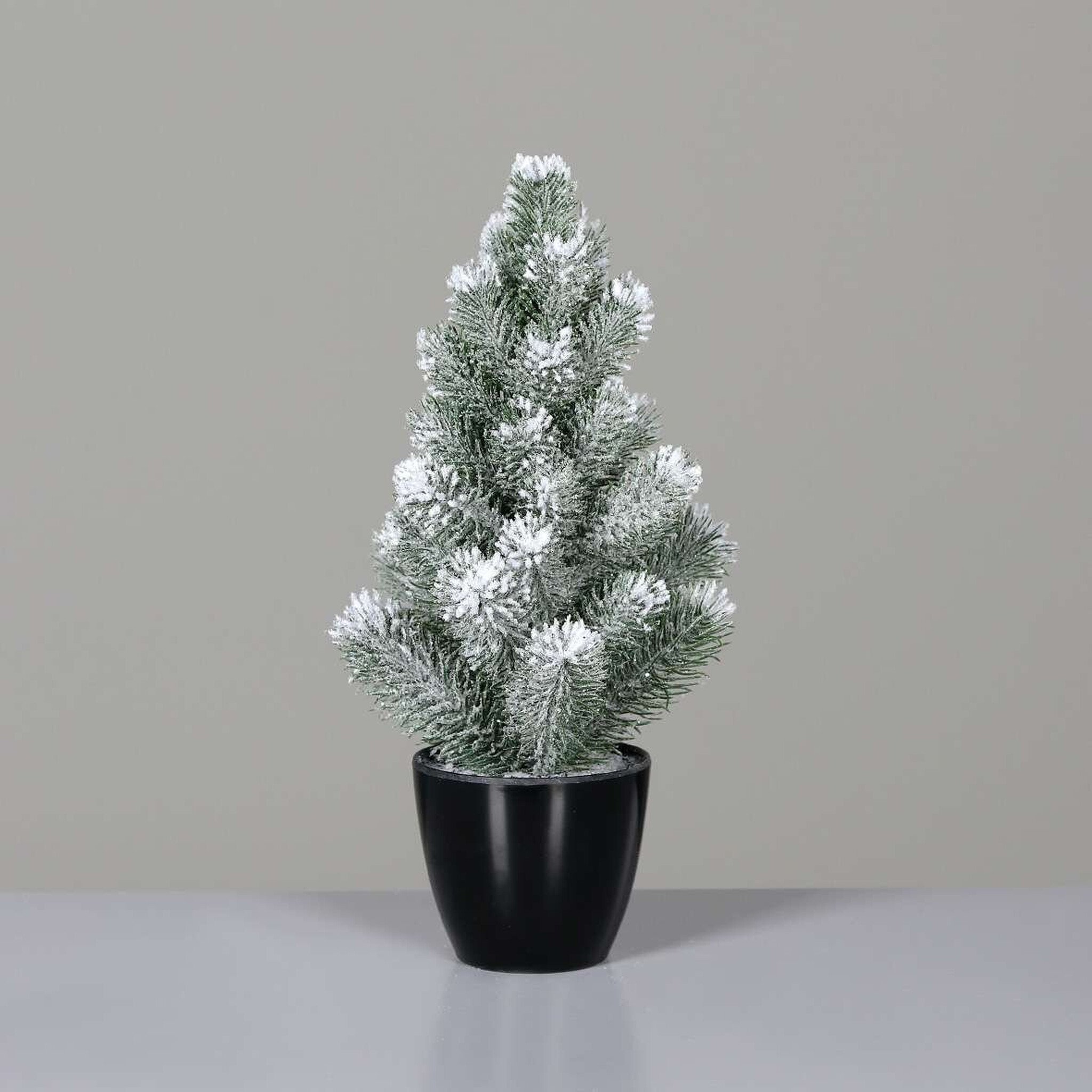Künstlicher Weihnachtsbaum mit Schnee im Topf, grün 39 cm