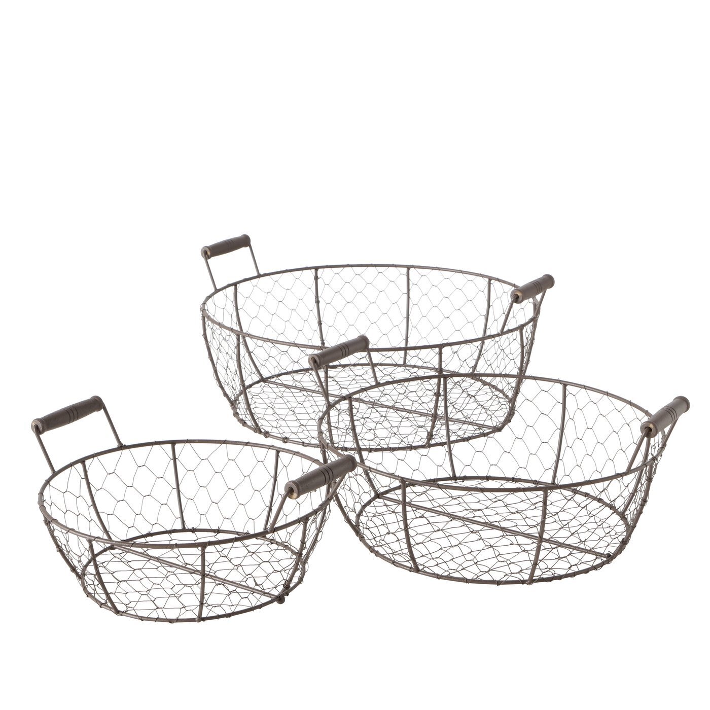 Drahtkörbe 3er Set Wire 1, braun 
