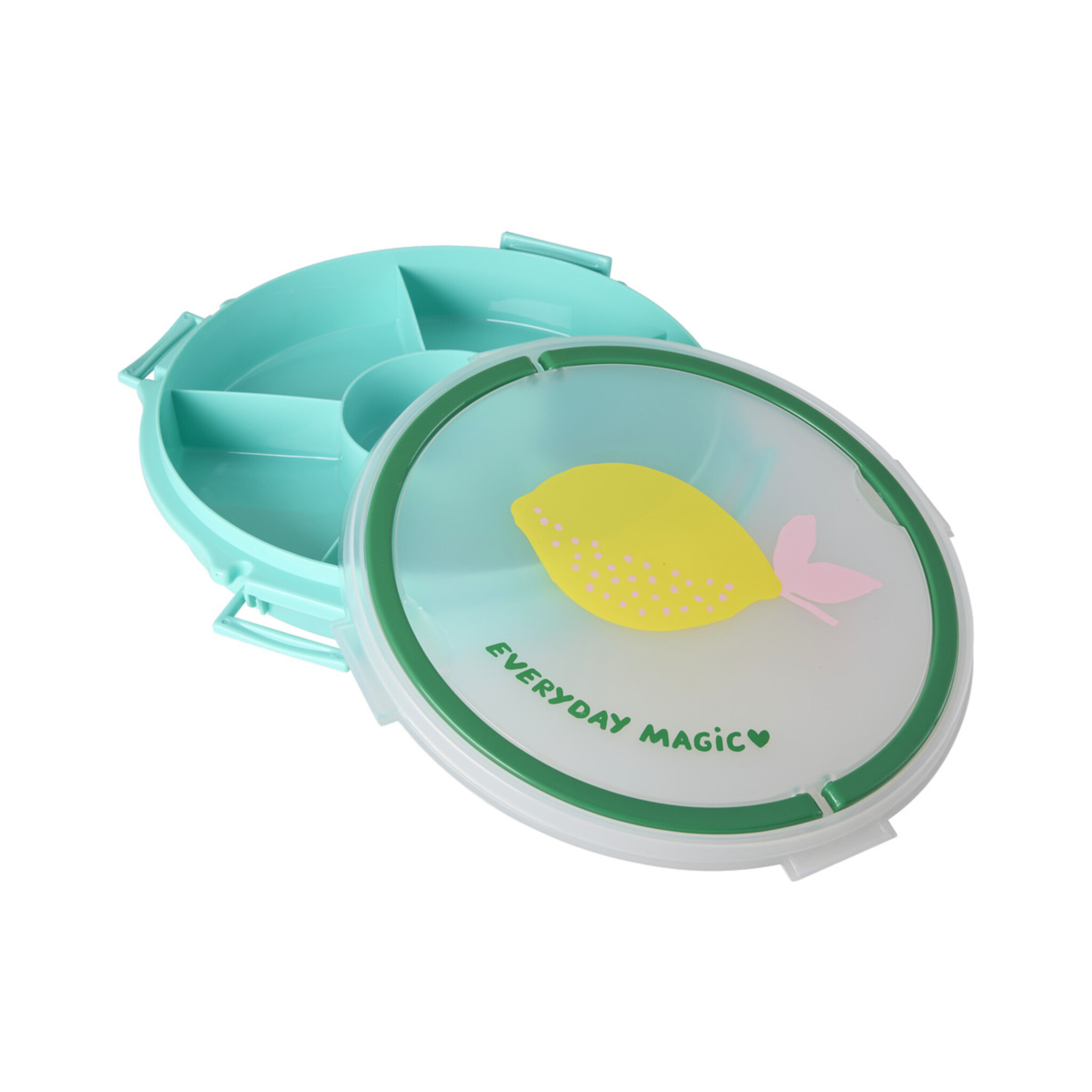Serviertablett mit Griffen in Mint mit Zitronen-Print, mint 