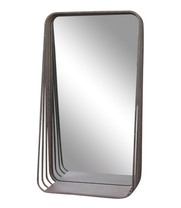 Factory Spiegel mit Regal, grau H55/L30/B13 cm Rost