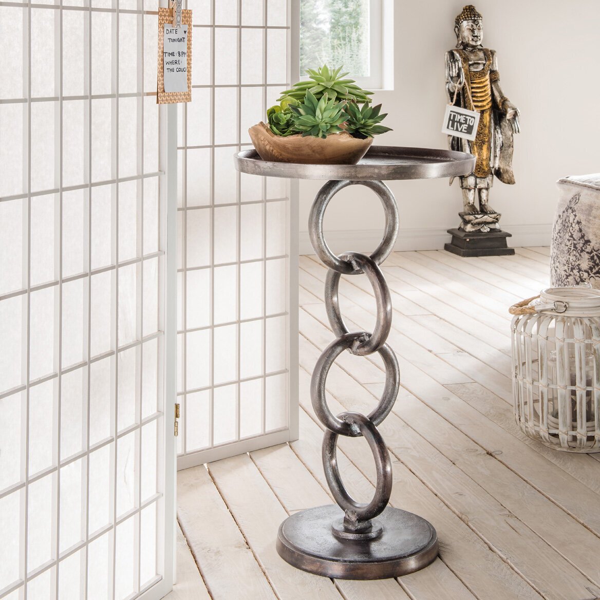 Beistelltisch Ølby aus Aluminium, silber 