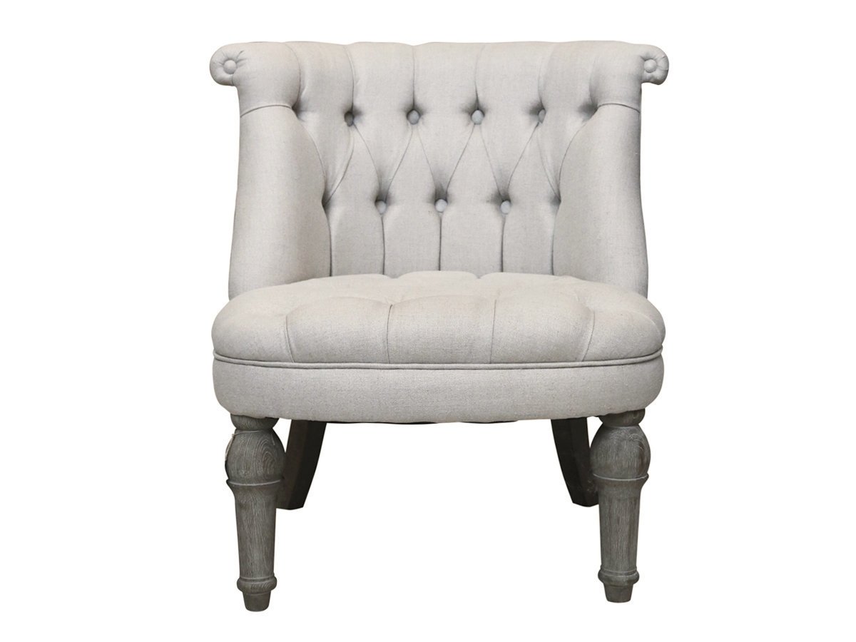 Franz. Sessel in Leinenstoff, beige 