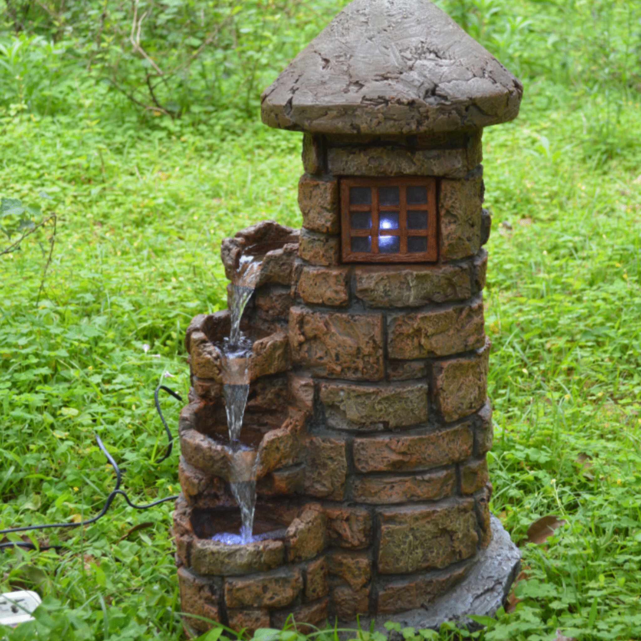 Brunnen HADES in Stein-Optik, braun 