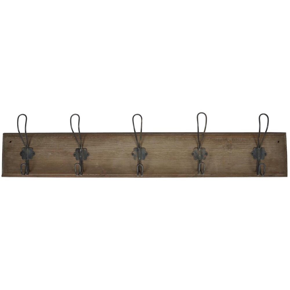 Garderobe Hakenleiste aus Holz und Metall, braun L75 x B6 x H16 cm
