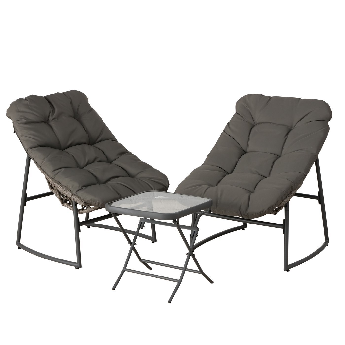 Gartenmöbel Set Levin Rattan, grau 