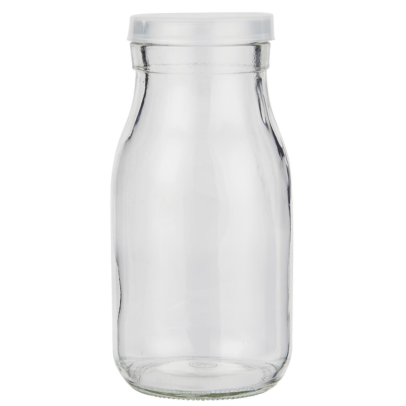 Glas Behälter mit Plastikdeckel, farblos Höhe 12 cm, Ø 5,5 cm, 210 ml