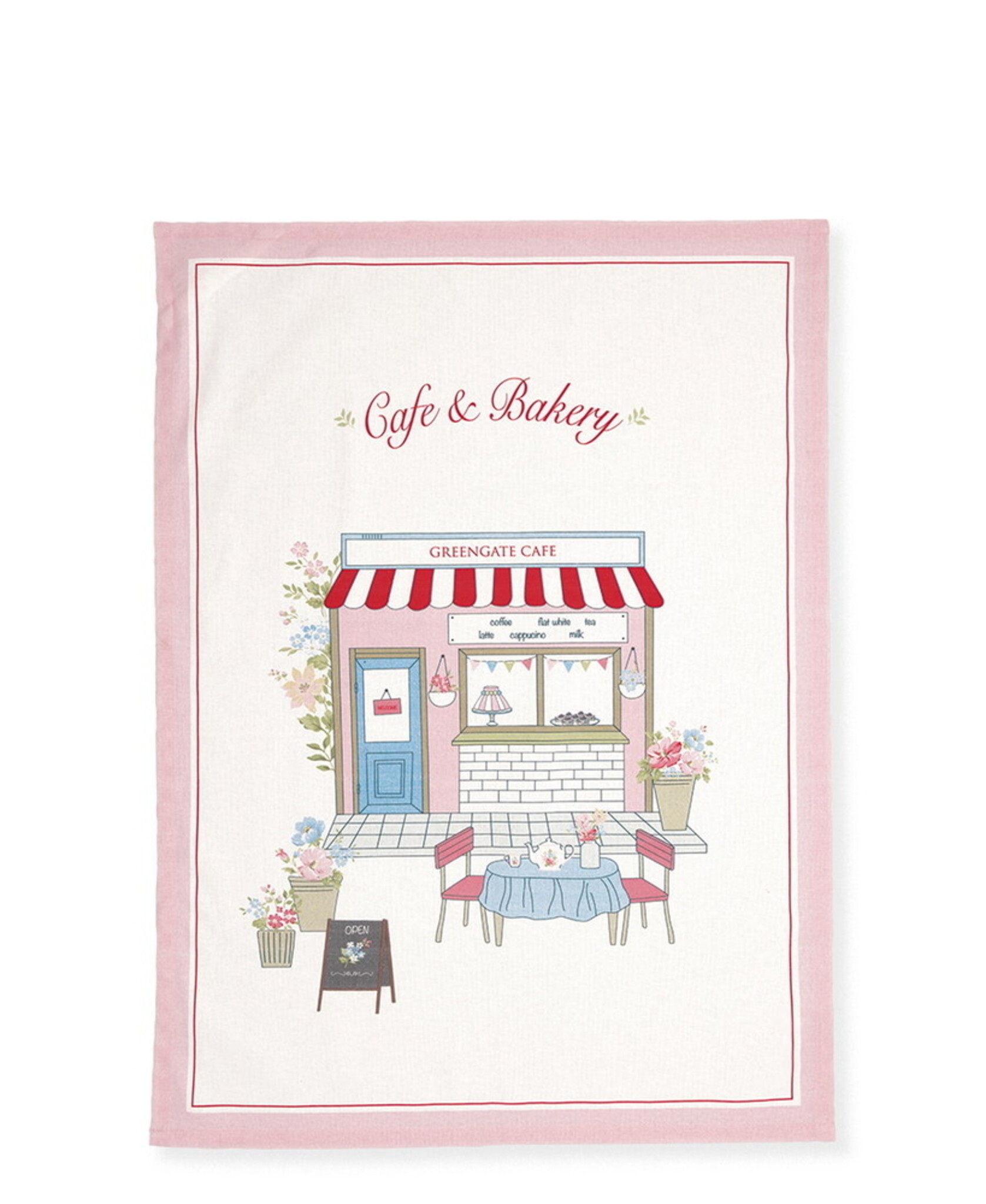 Geschirrtuch Josefina Cafe White, rosa 