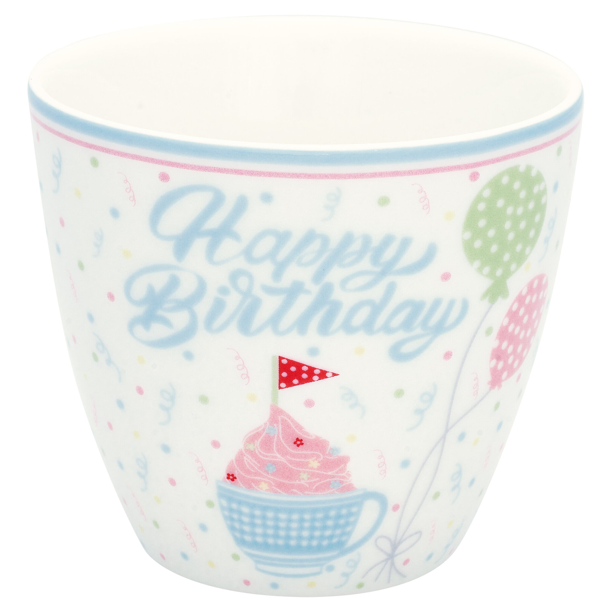 Latte Cup Alma Happy Birthday, weiss 