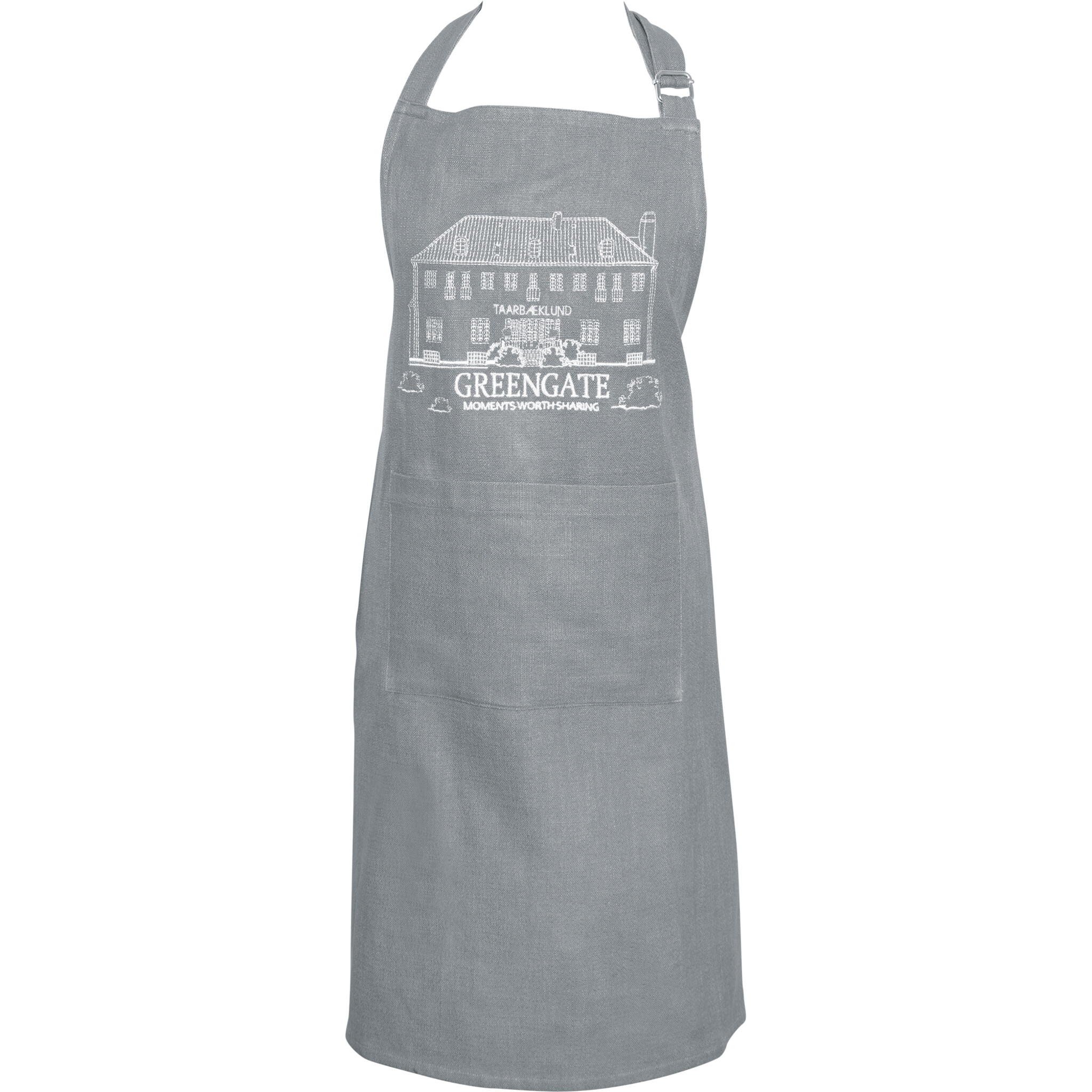 Schürze Greengate Motiv, grau 