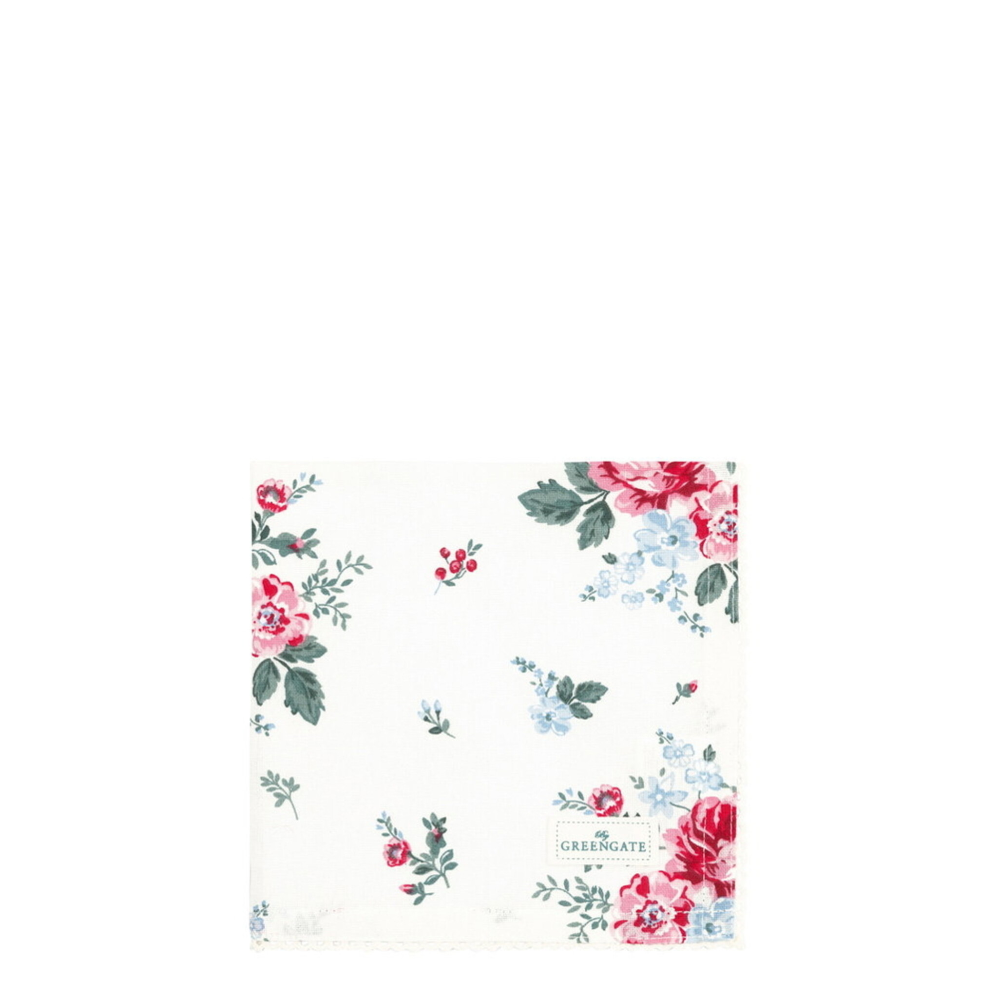 GreenGate Stoffserviette Erica White mit Spitze, weiss 