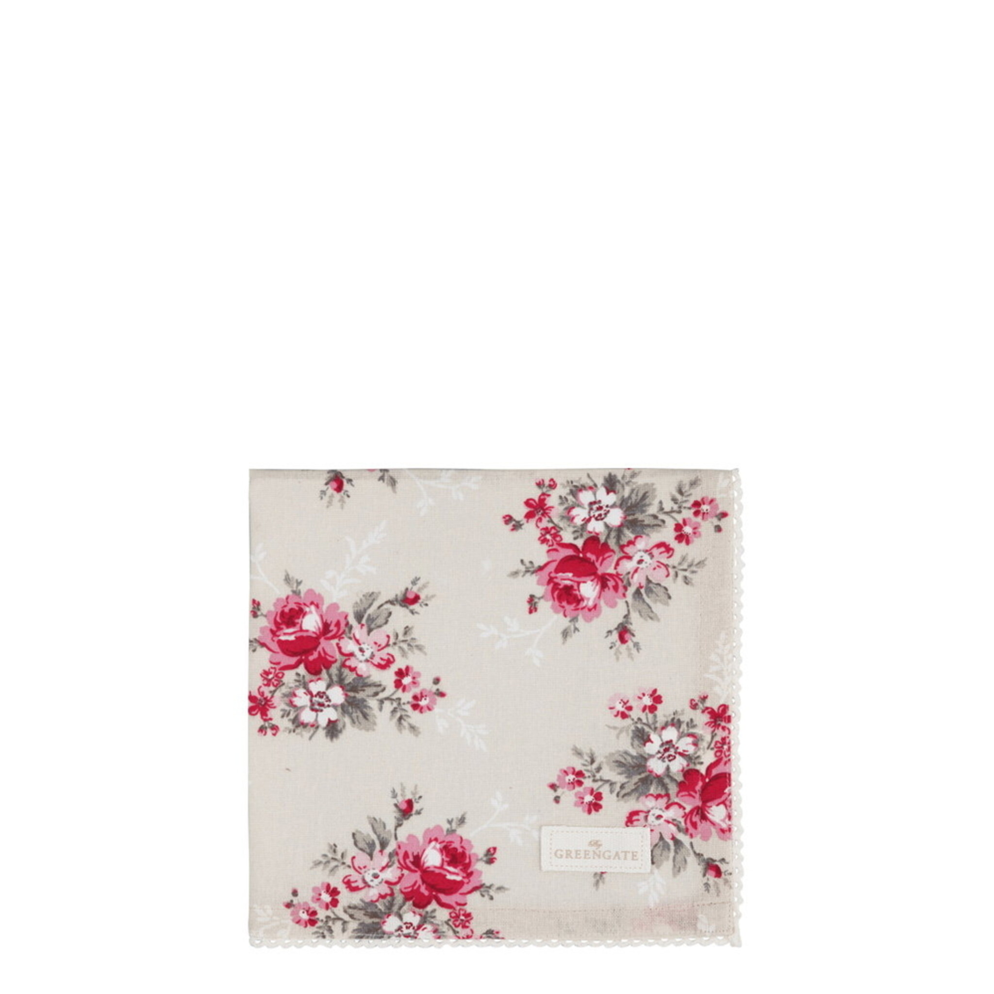 GreenGate Stoffserviette Marie Beige mit Spitze, beige 