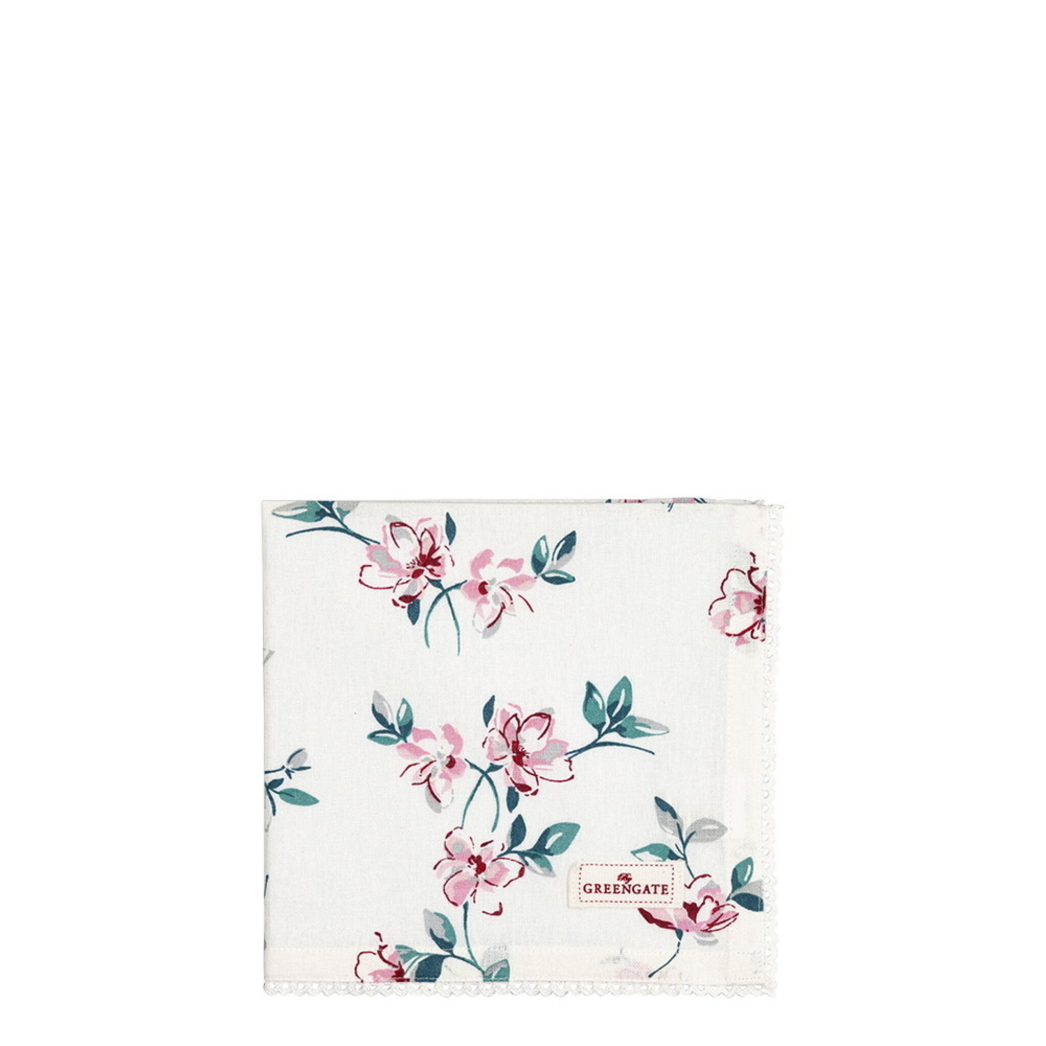 Stoffserviette mit Spitze Clair white, weiss 