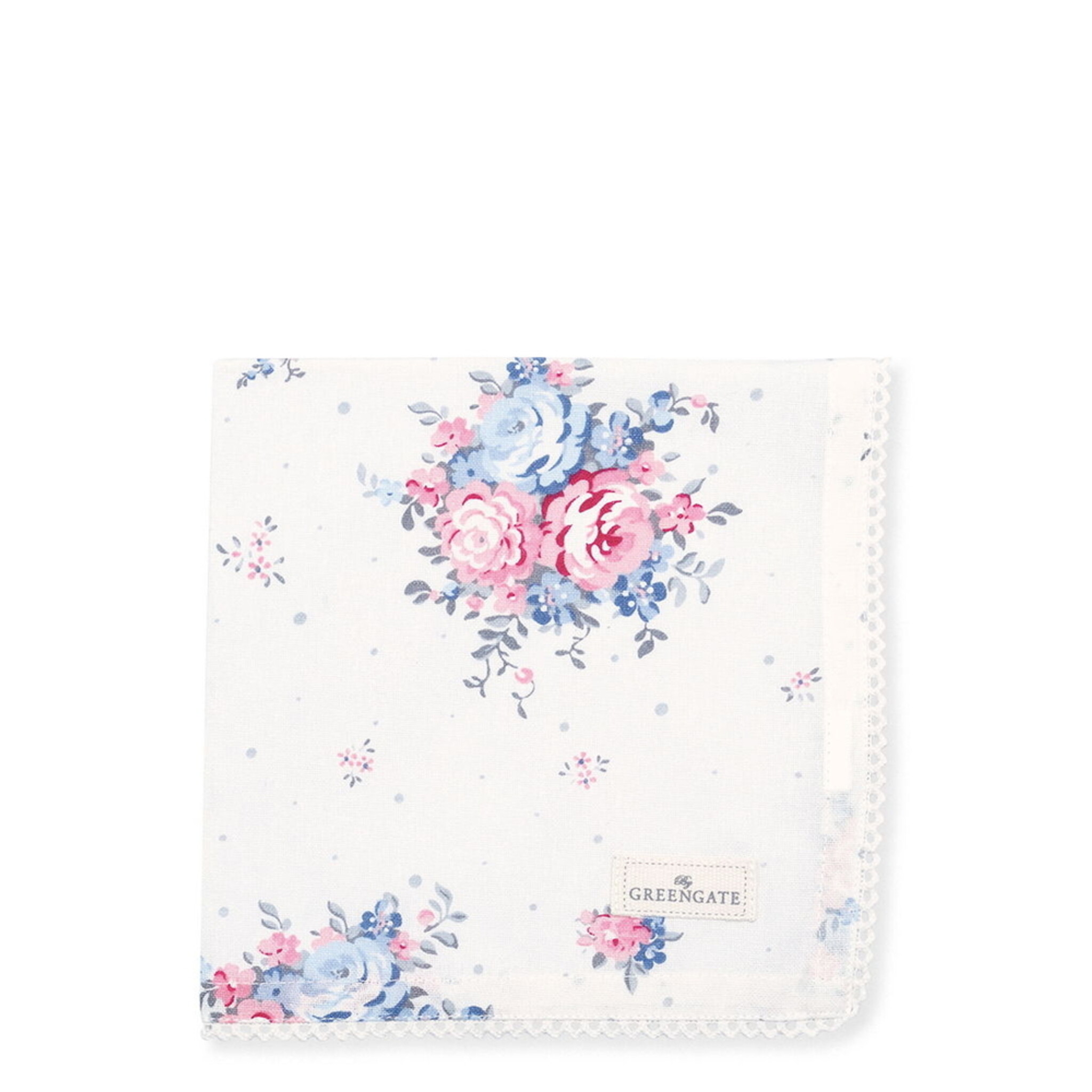 Stoffserviette mit Spitze Emely, weiss 