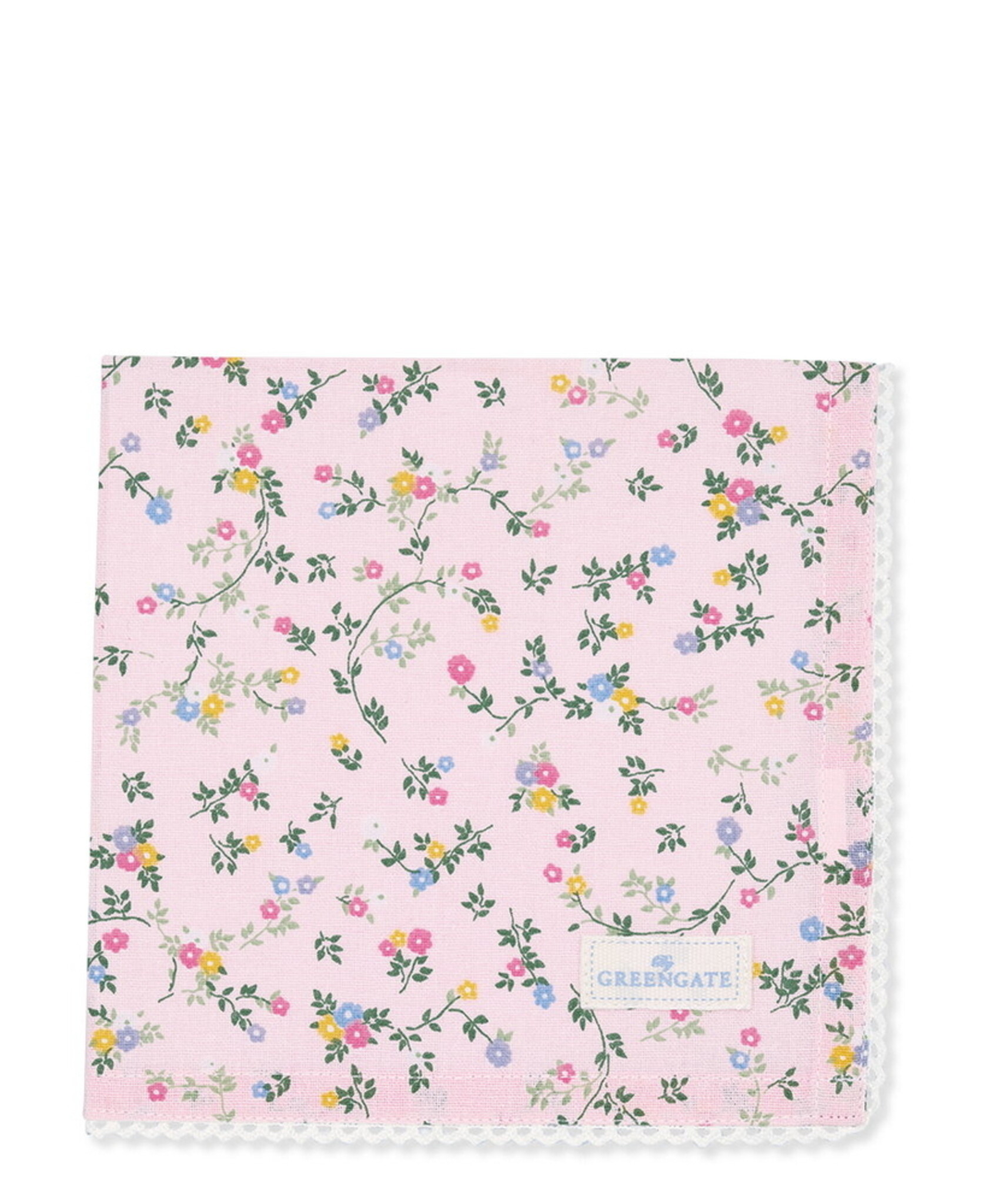 GreenGate Stoffserviette mit Spitze Leona Pale Pink, pale pink 