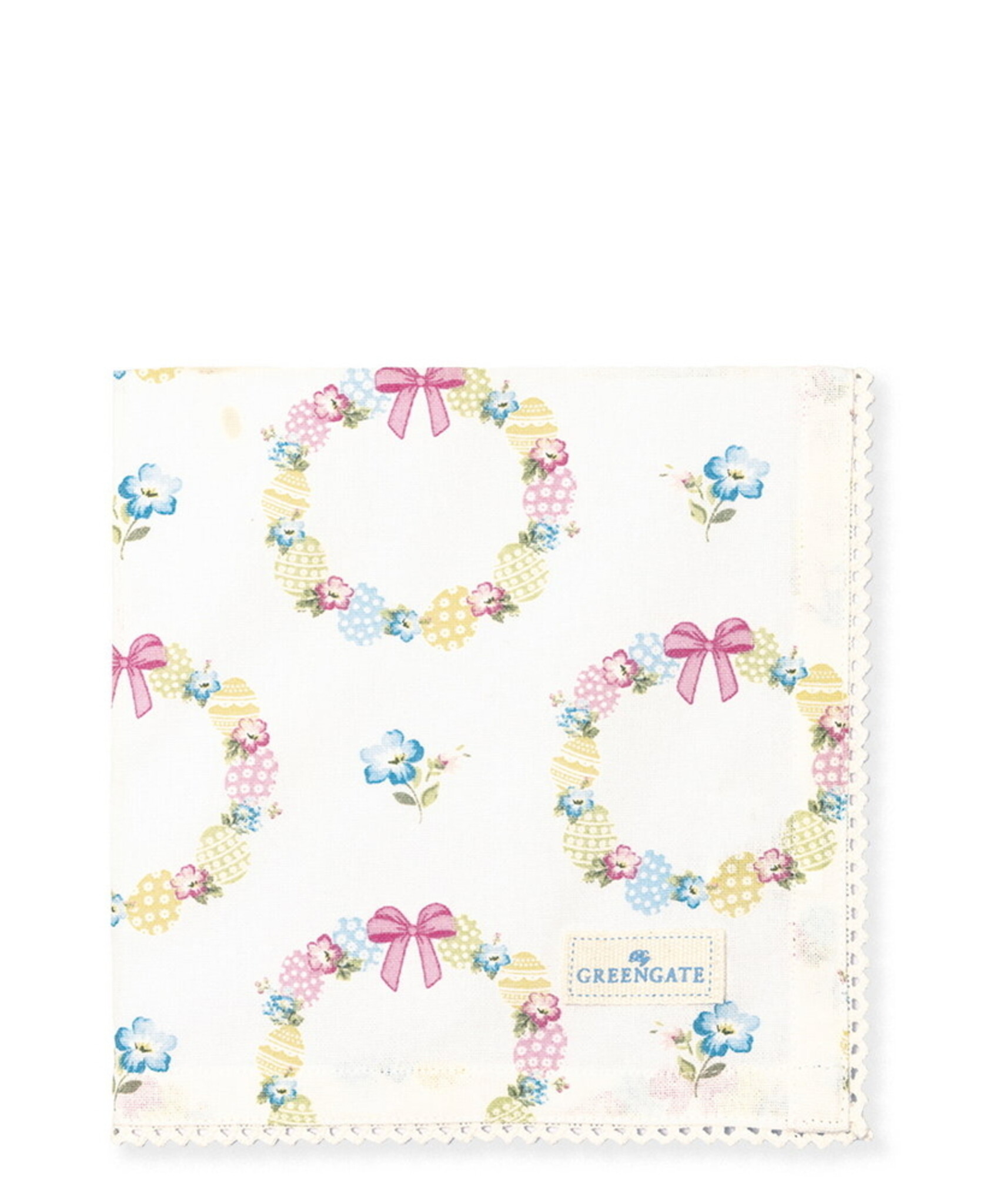 Stoffserviette mit Spitze Sorina, weiss 