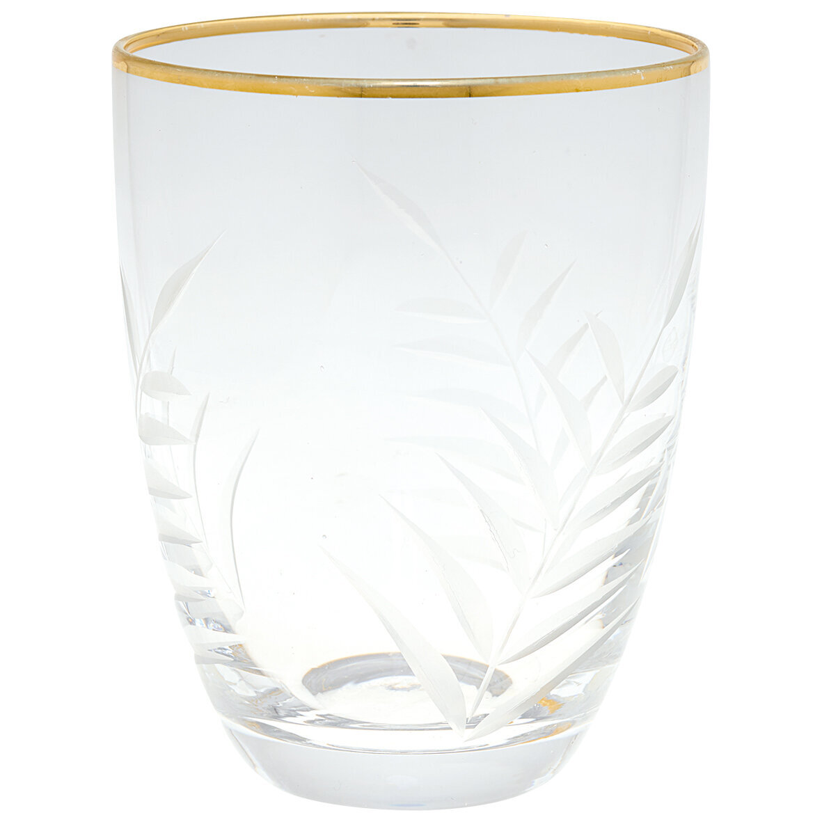 Wasserglas Cutting mit Goldrand, klar 