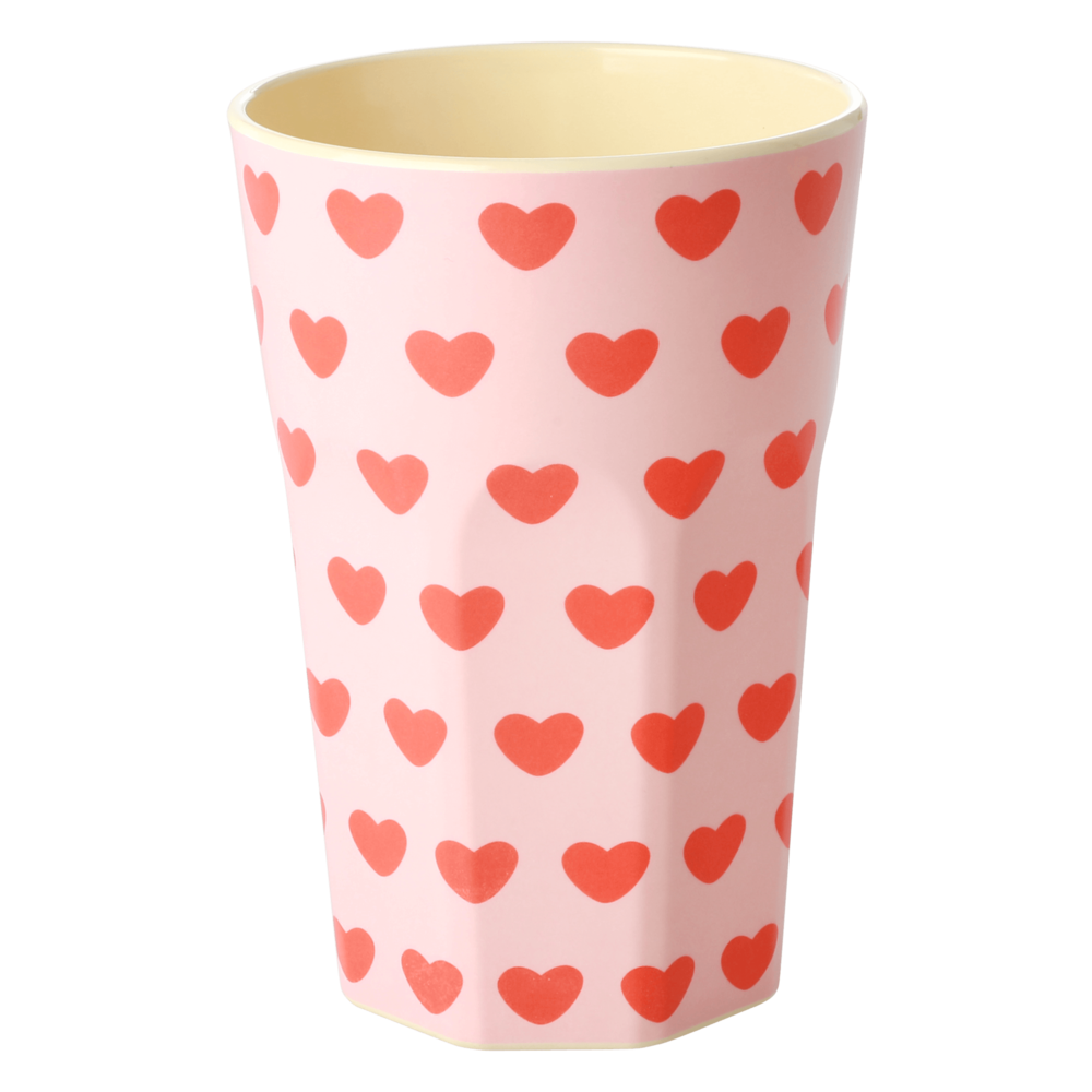 Großer Melamin Becher Sweet Hearts, rosa 