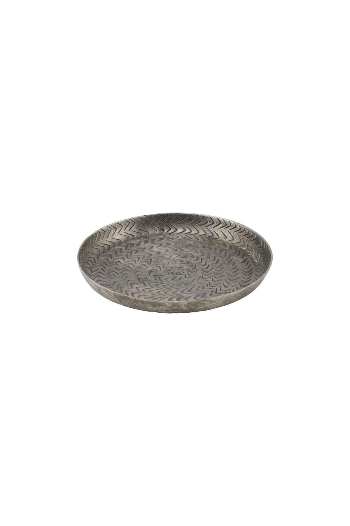 Tablett Rattan, silber Ø16cm