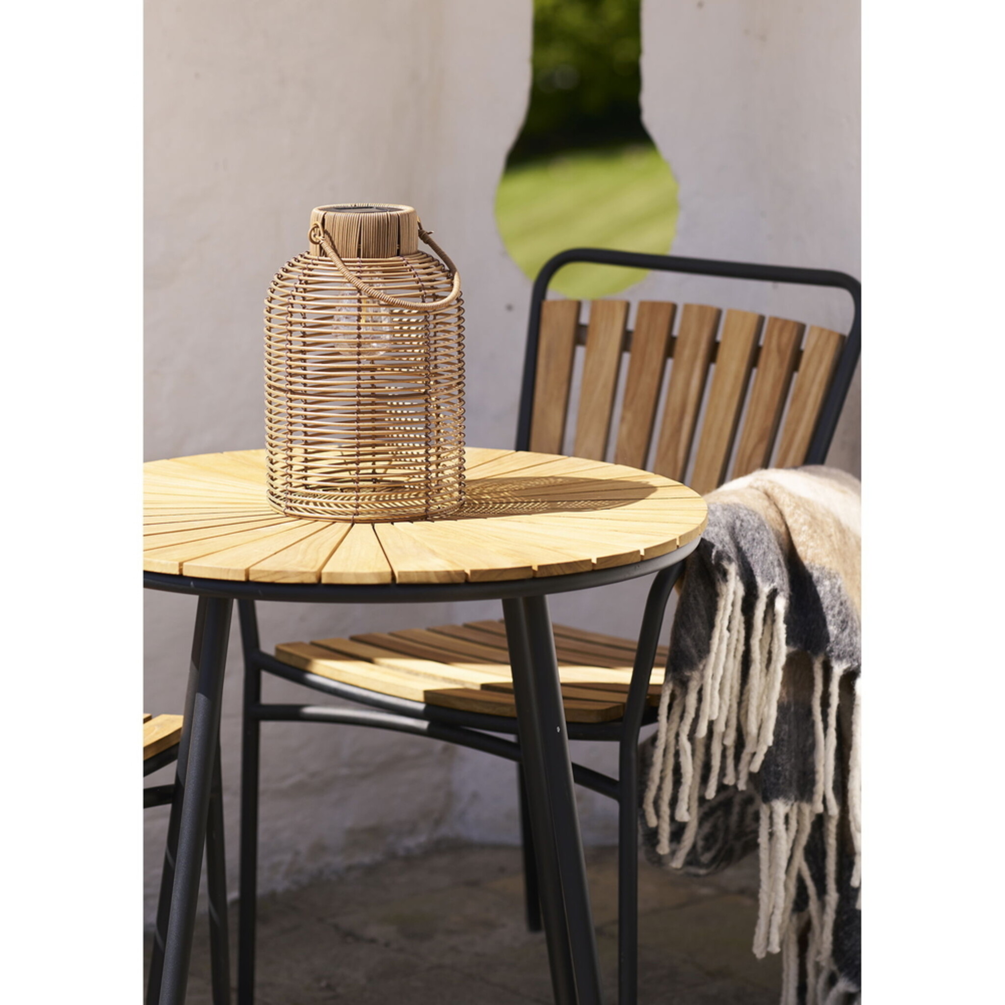 Brentford Garten Lampe mit Solar, Polyrattan, natur 
