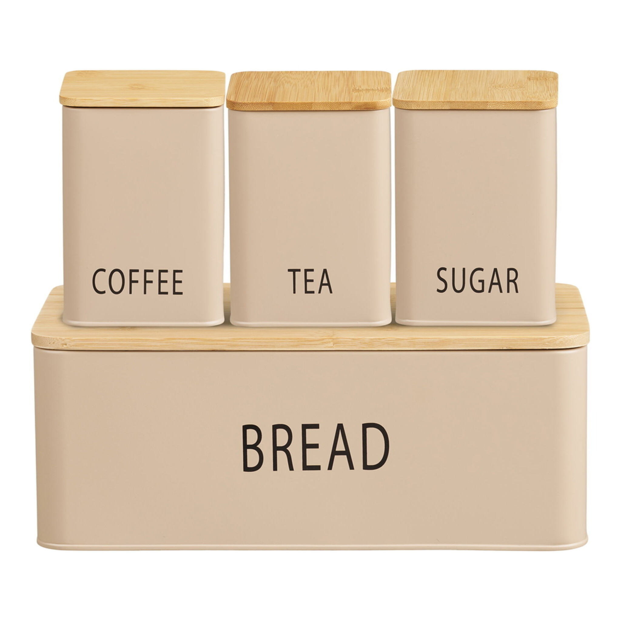 Küchenaufbewahrung Dosen, Brotbox Kaffeedose Tula 4er Set, beige 