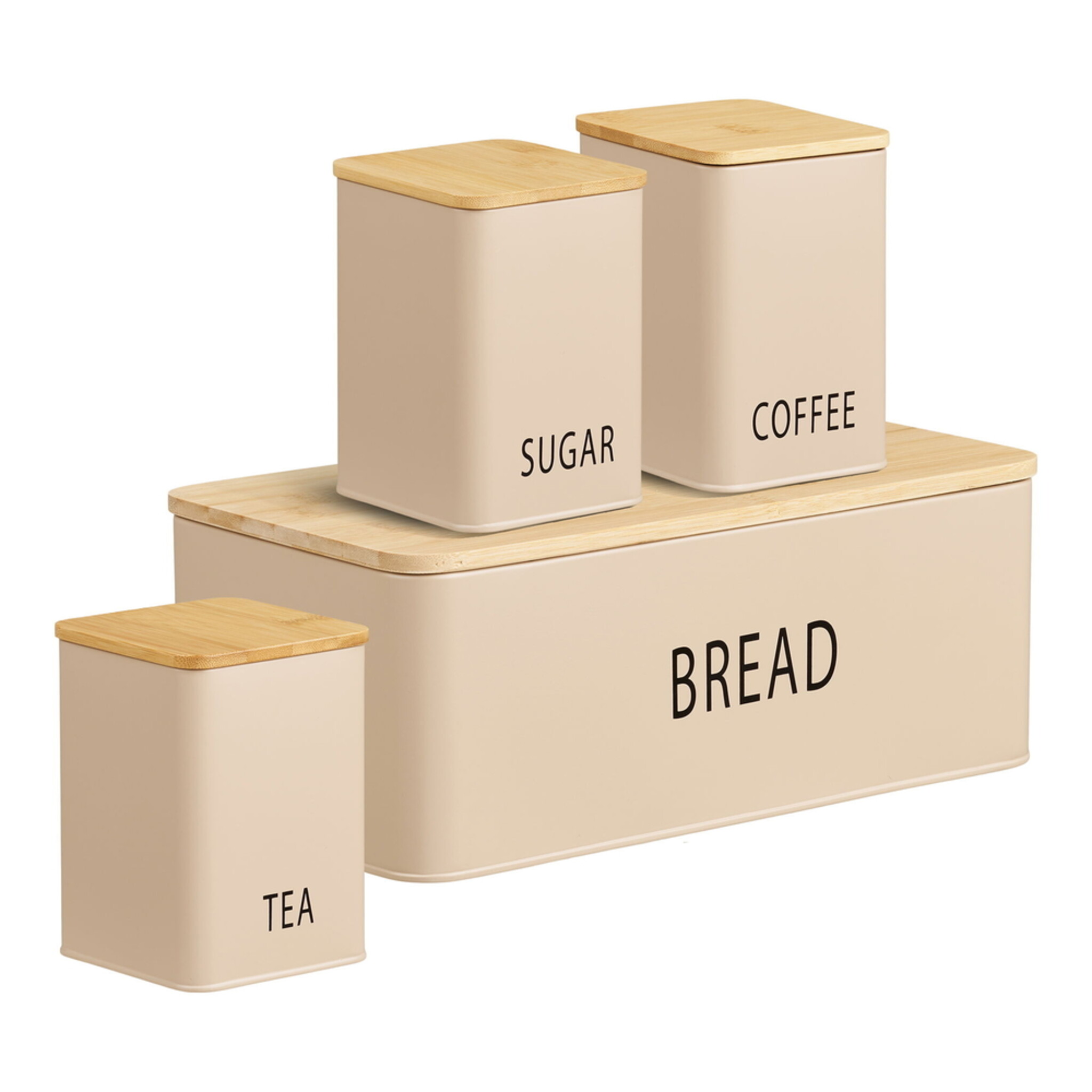 Küchenaufbewahrung Dosen, Brotbox Kaffeedose Tula 4er Set, beige 